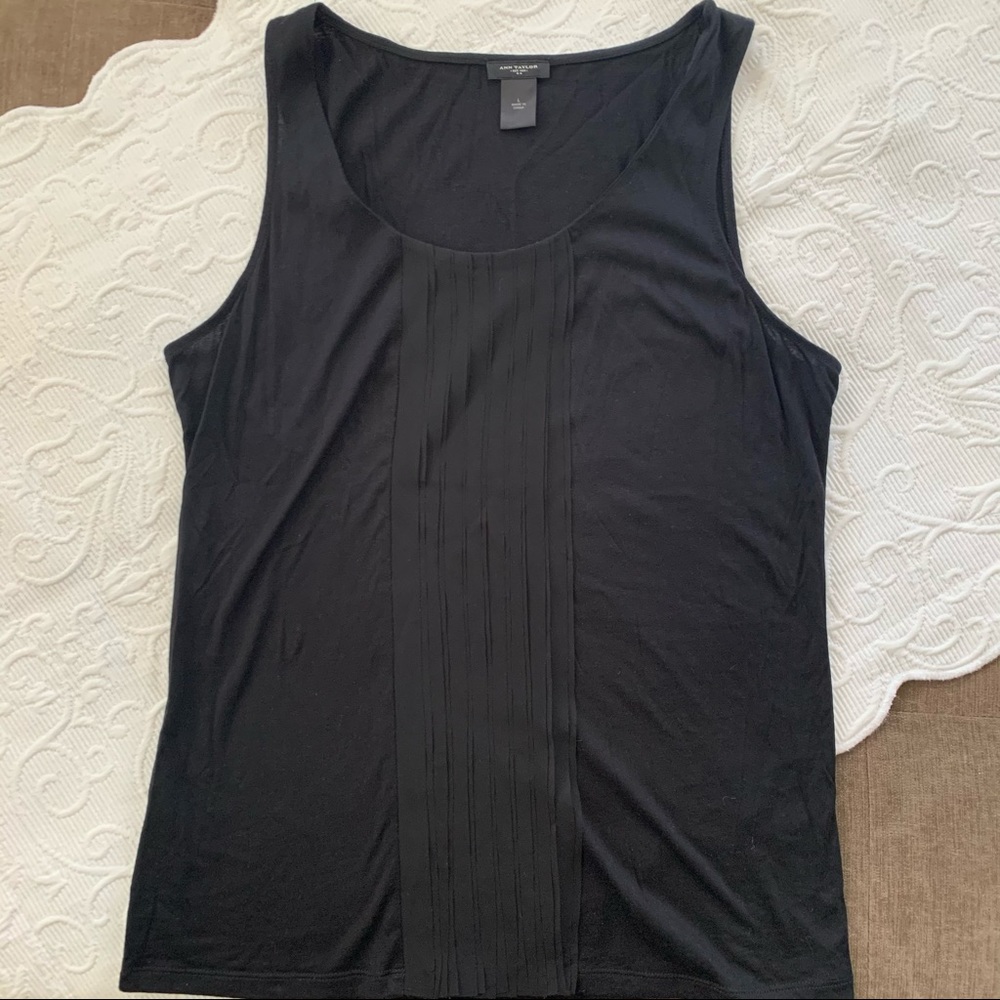 Ann Taylor Black Ruffle Tank